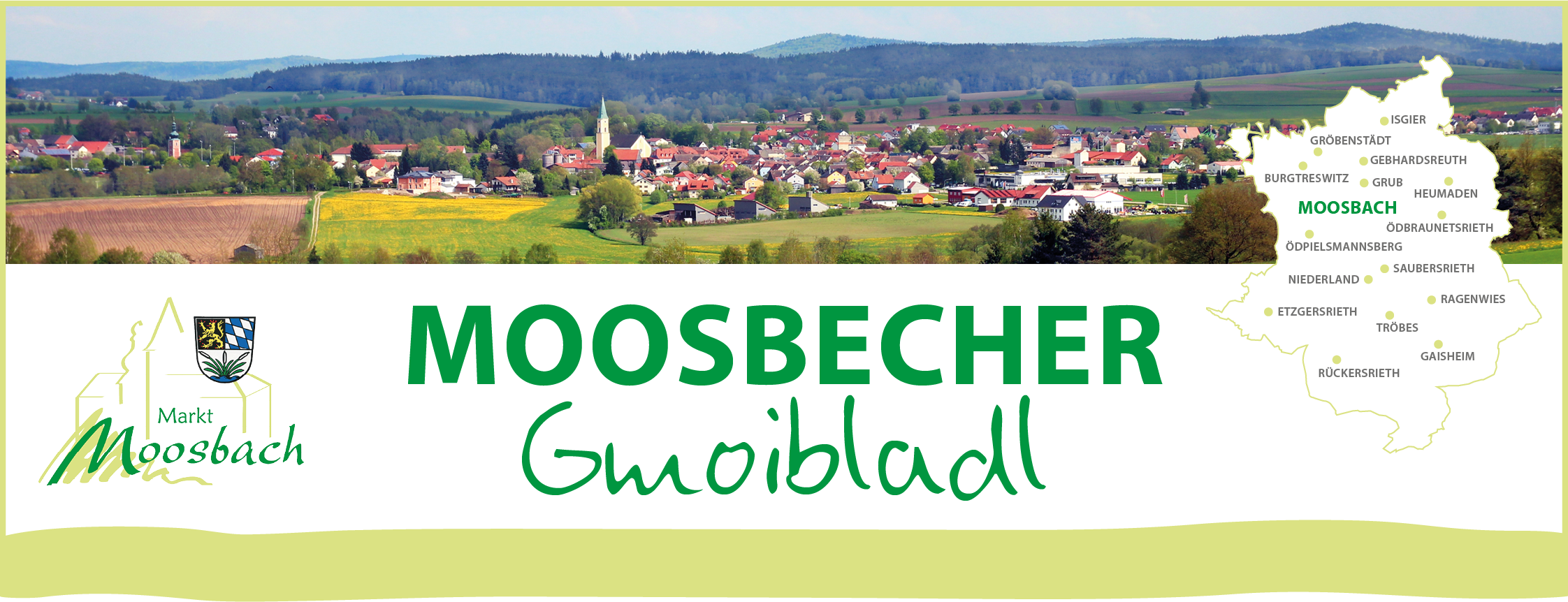 gmoibladl Logo des Moosbacher Mitteilungsblatts, auch auf oberpfälzisch "Moosbecher Gmoibladl" genannt
