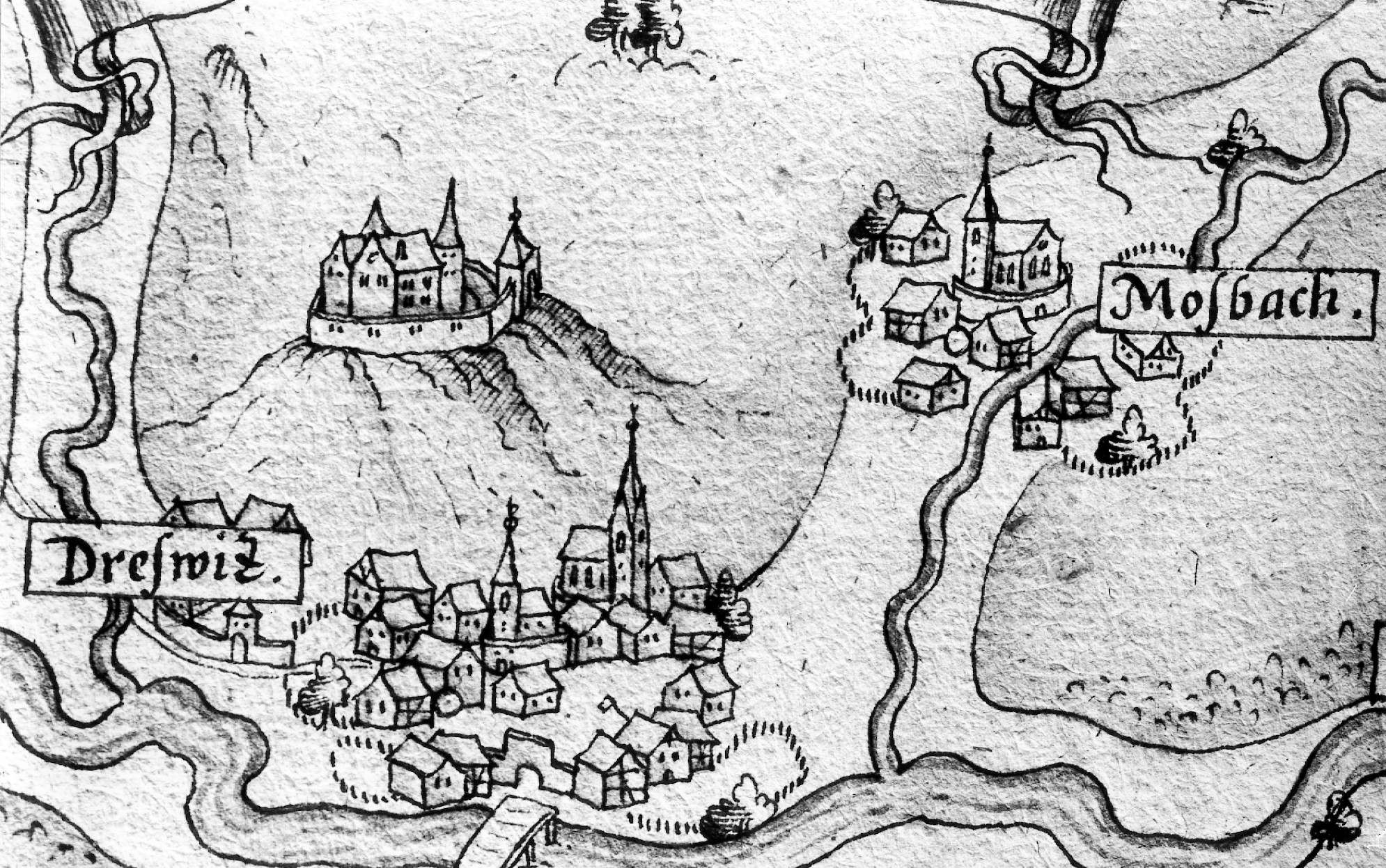 Historische Karte von Moosbach