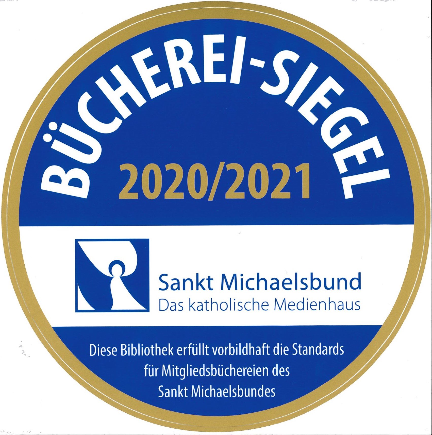 Büchereisiegel_2020_2021 Bücherei-Siegel in Gold des Sankt Michaelsbundes für 2020/2021